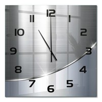 Wanduhr Glasuhr Aus GehäRtetem Glas Metallabstraktion Schwarze Zeiger 60X60 Cm