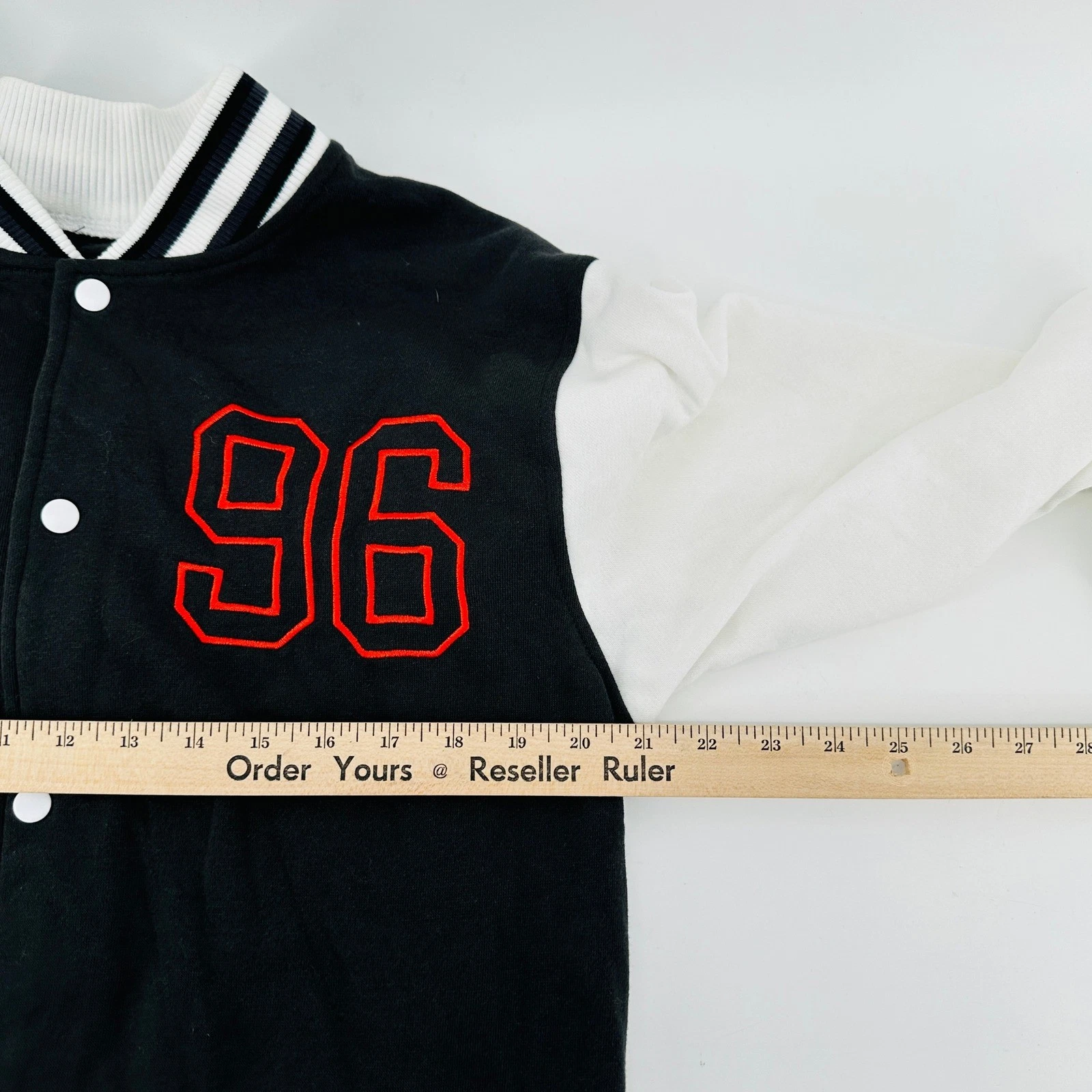 GhostFace Scream Varsity Jacket Mens L Black White Embroidered Scary Movie Y2K - product detail image 4