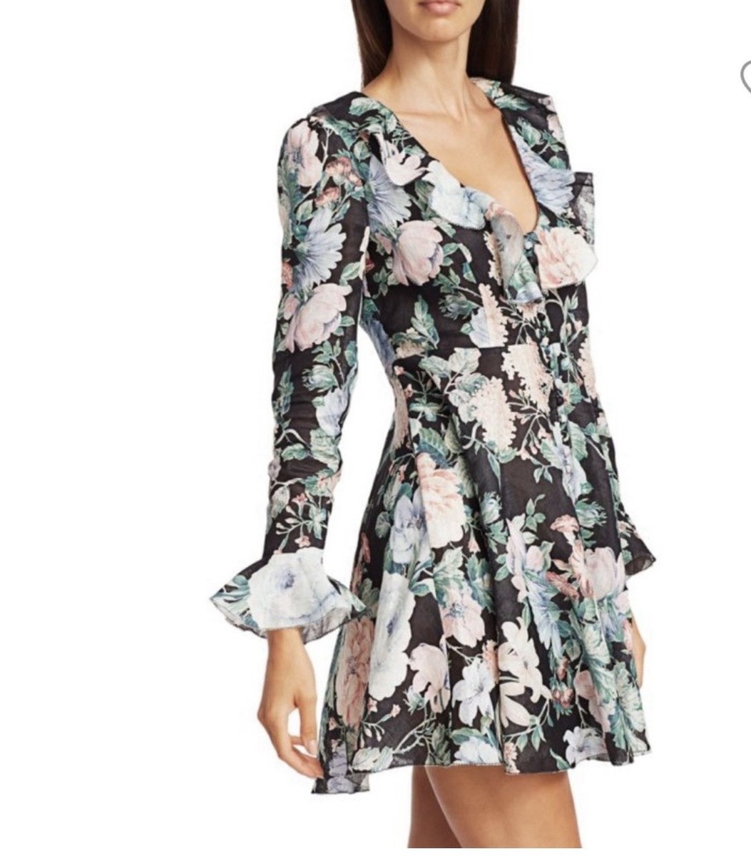 chinese dress ladies Zimmermann Illustration Buttoned Mini