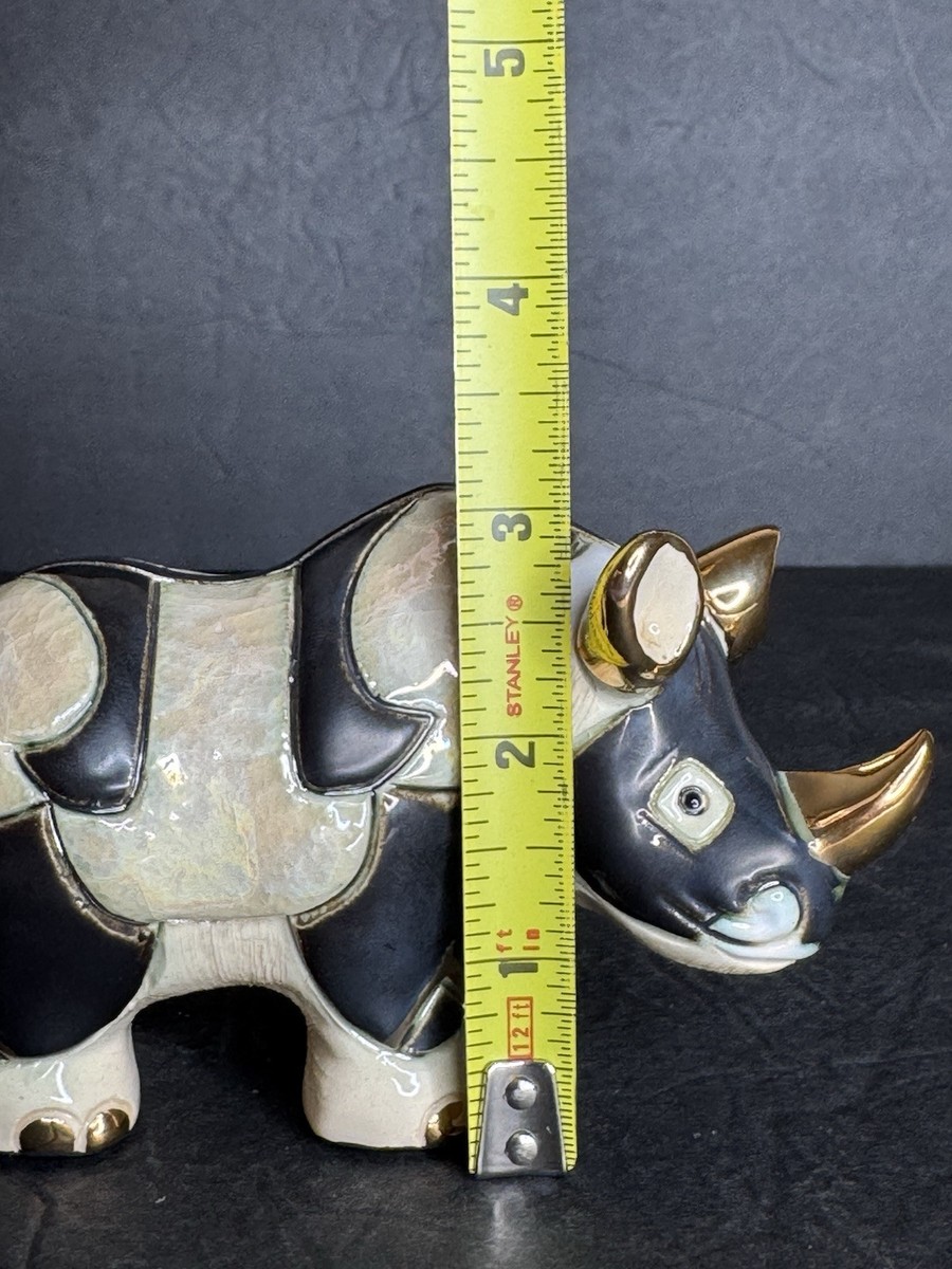 De Rosa Rinconada Rhino Figurine Silver Anniversary Platinum 24k