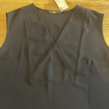 £25 UNIQLO WOMENS LARGE BLACK TWILL SIMPLE BOX DRESS WITH SLIGHT STRETCH C3