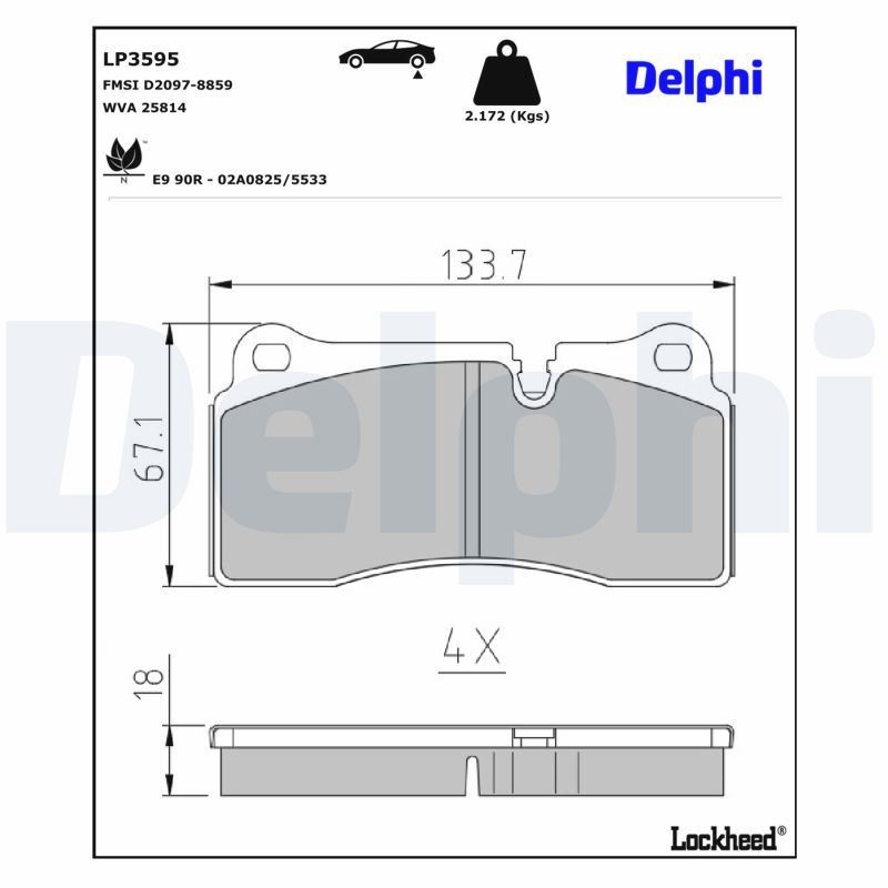 Für DELPHI LOCKHEED HAMULCE LP3595 HAM PADS. - Bild 5