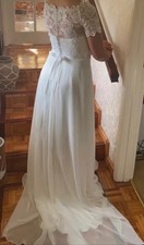 stunning preworn ivory wedding dress size 12, altered slightly smaller