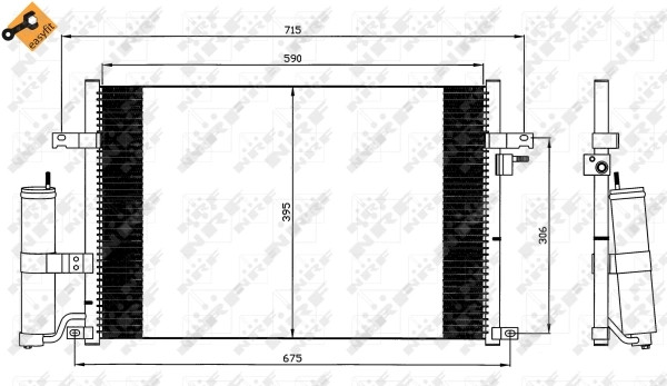 Condenseur climatisation NRF 35573 radiateur de clim OE 96804274 aluminium
