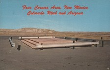 Patriotic Four Corners Area, New Mexico, Colorado, Utah Arizona Vintage Postcard
