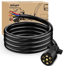 Nilight 7Way 8 Feet Heavy Duty 7 Way Plug Inline Trailer Cord for Truck Camper