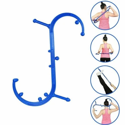 MARKENLOS S-Förmig Selbst Massage Haken Stab 11 Noppen Trigger Punkt Körper Rücken Nacken