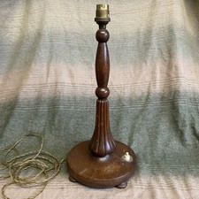 Vintage Art Deco Beautiful Wooden Table Lamp Base With Switch