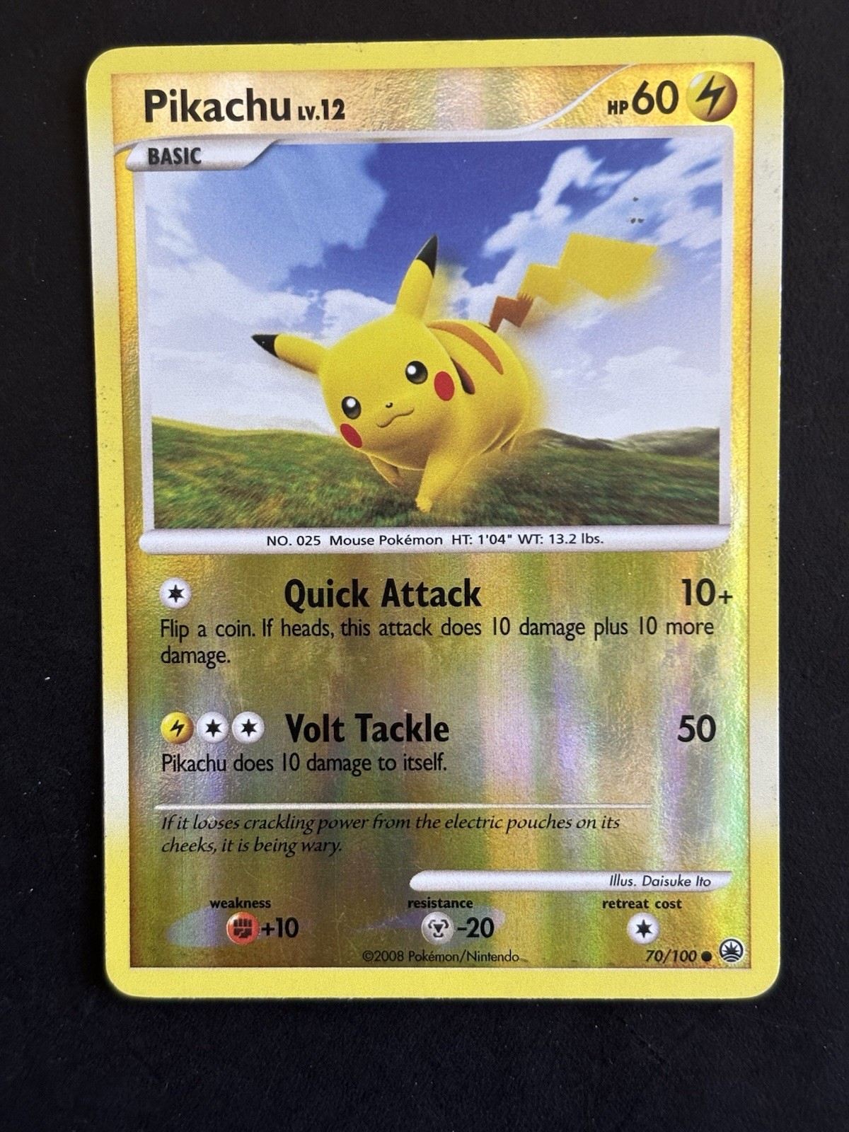 Pikachu 70/100 Majestic Dawn Reverse Holo 2008 Pokémon Card LP