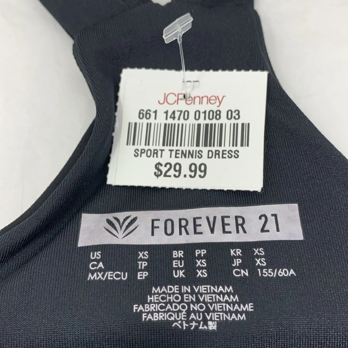 VETEMENTS Nuovo Forever 21 nero activewear sport tennis canotta vestito pantaloncini sotto XS