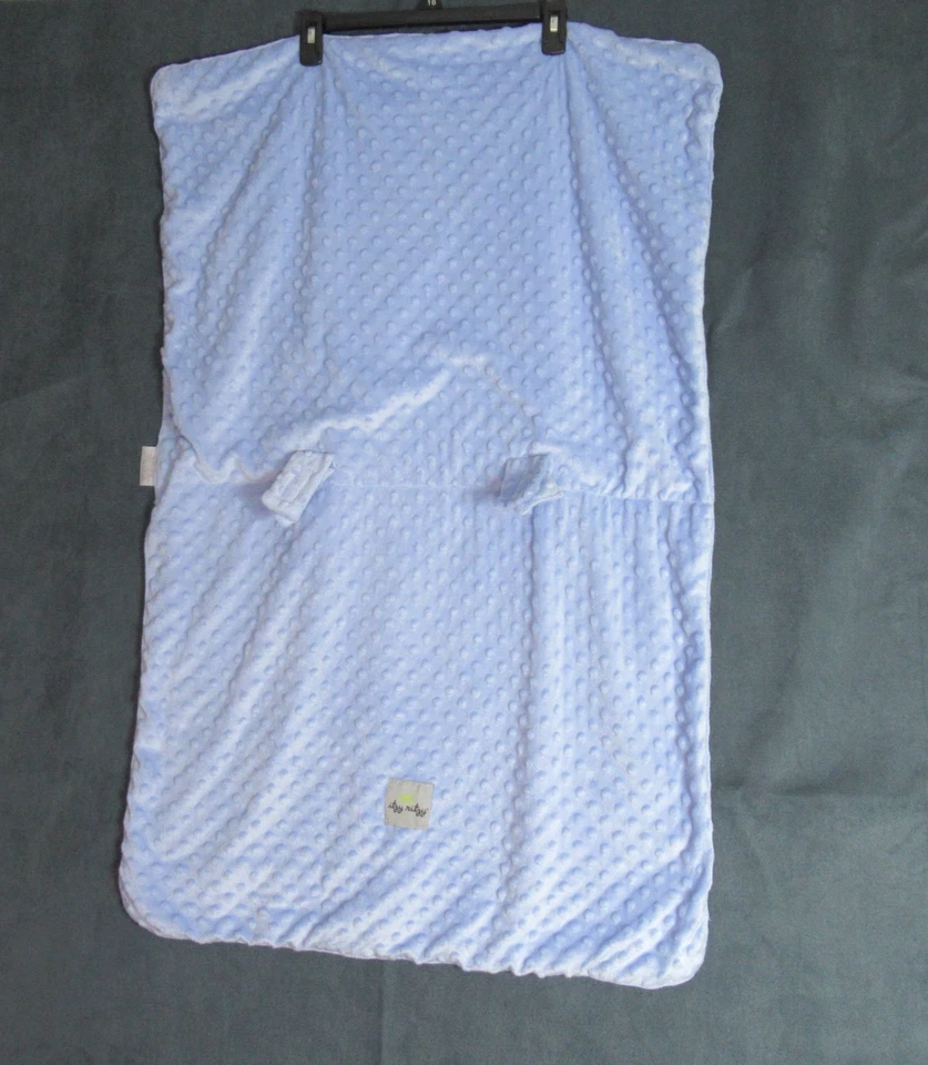 Itzy Ritzy Acogedora Manta Minky Azul Infantil Asiento de Coche Toldo Cubierta 2 Caras Foto 4 de 4