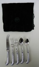 Wilton Armetale RWP Bishop White Pewter Stainless Steel 5 Piece Flatware Set