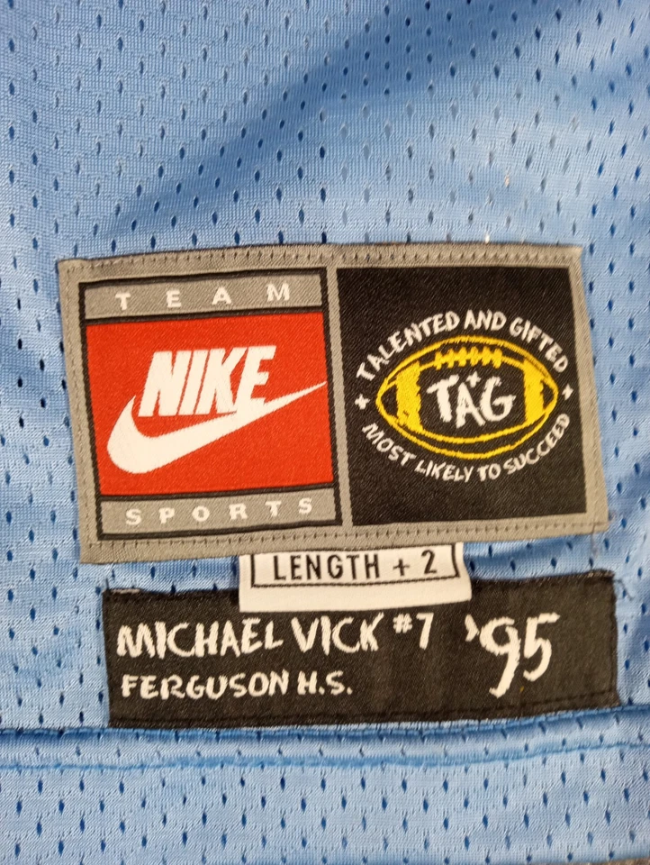 Camiseta deportiva vintage rara Nike #7 Michael Vick XL bordada secundaria estudiante de primer año Y2K Foto 2 de 4