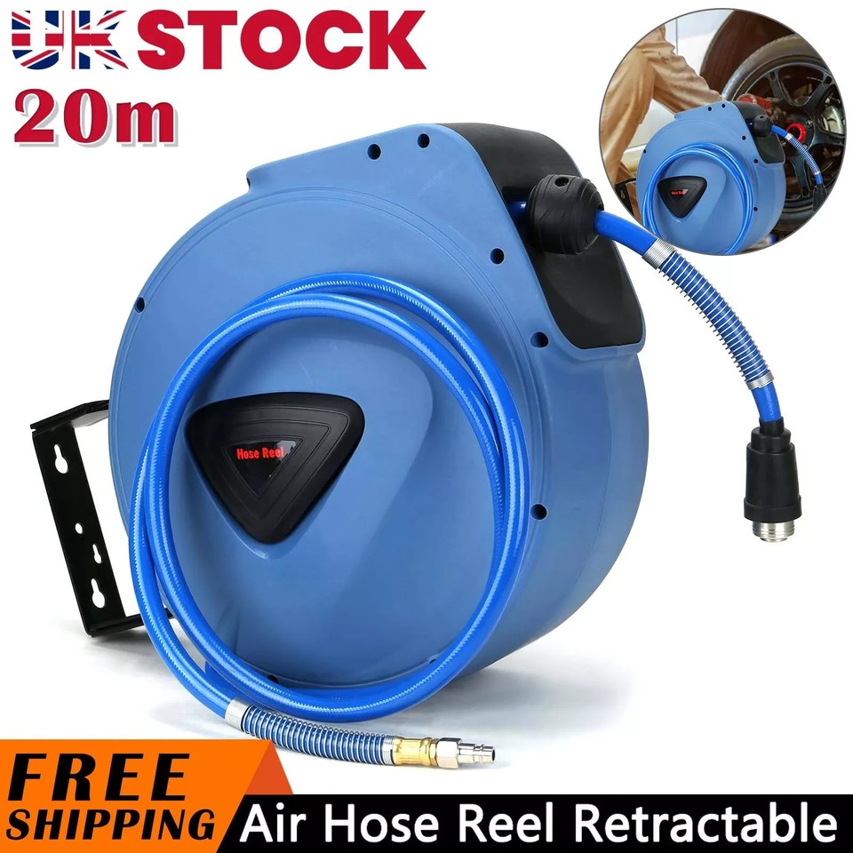 20m Air Hose Reel Auto Retractable Rewind Air Line Compressor Wall ...