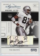2002 Playoff Prime Signatures Cut /5 Tim Brown #31 Auto HOF ne4
