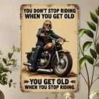 2D Flat, Tin Metal Signs Home Décor 8x12 Vintage Motorcycle with "You Don't Stop