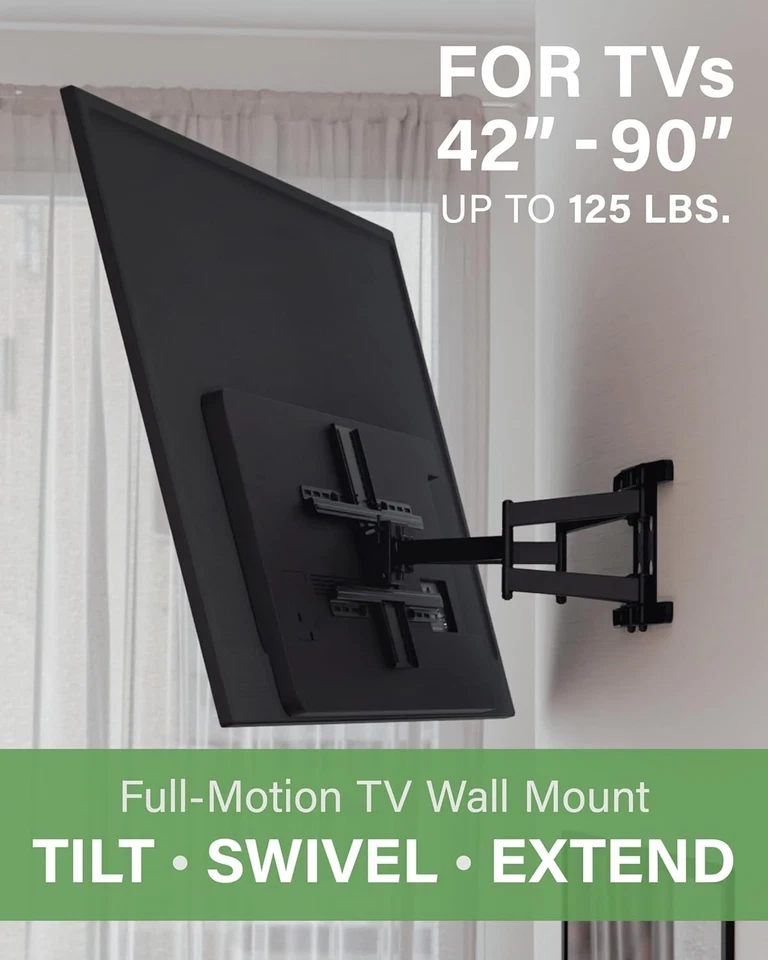 Premium Full Motion TV Mount for 42"-90" TVs - Sturdy & Smooth Extension, OLF22 - Image 3 of 4