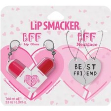 Lip Smacker Best Friend Lip Balm Set W/ 2 Necklaces 2 Lip Gloss Keychains s29