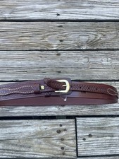 VTG TOOLED handcrafted WESTERN cowhide leather belt 34-36brown COWBOY ranger