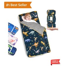 Thickened Toddler Nap Mat with Removable Pillow and Minky Blanket, Extra Larg...