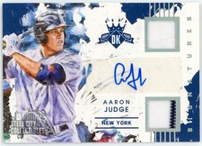 Aaron Judge 2016 Panini Diamond Kings Dual Jersey Autograph Card #DKS-AA 142/199