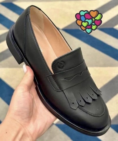 Women Pollini Loafers Black Leather 38