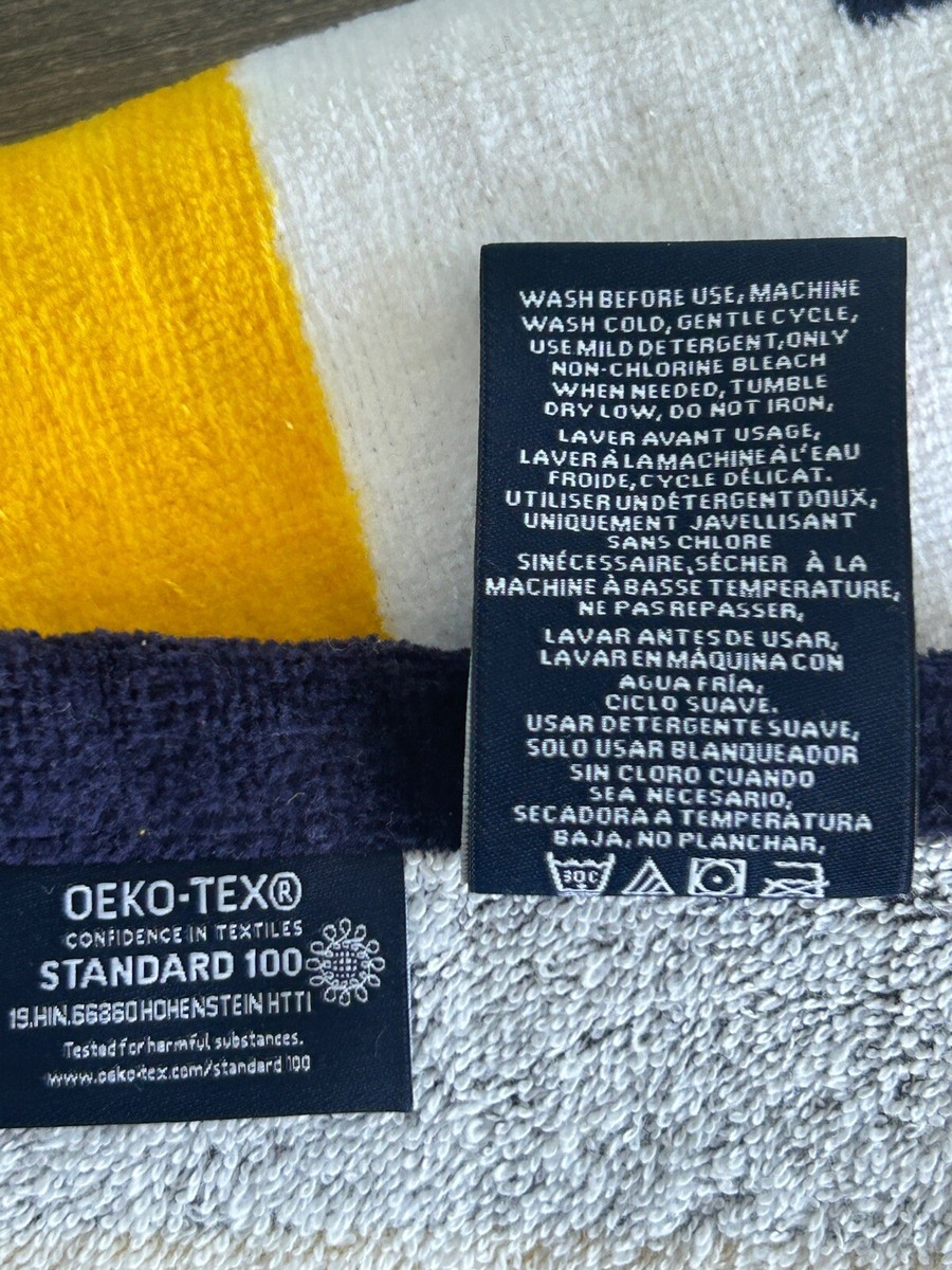 トミーフィルフィガー プールタオル NEW TOMMY HILFIGER YELLOW,WHITE STRIPED 100% COTTON BATH