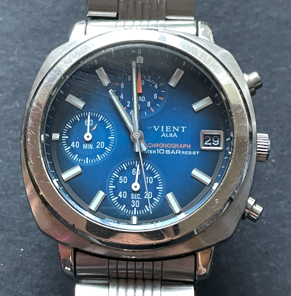 Seiko Alba Chronograph Men's Watch Quartz Bracelet JDM Blue Seiko Alba Chronograph Men's Watch Quartz Bracelet JDM Blue