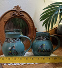 Set2 " HIS HERS " CUSTOM Pottery Glazed Ceramic COFFEE MUG Signed  *Moving Sale* — photo 2