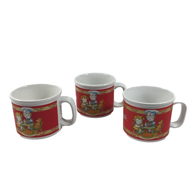 Campbells Soup Kids Mug Cup M'm M'm Good! Soup Size Mug Bowl Set Of 3 Vintage