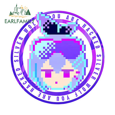 EARLFAMILY 5.1'' Cute Girl Chibi Colorful Anime Car Decal Circular Design Sticker