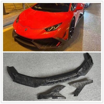 FITS FOR LAMBORGHINI HURACAN LP610 FORGE CARBON FIBER FRONT BUMPER LIP SPLITTER