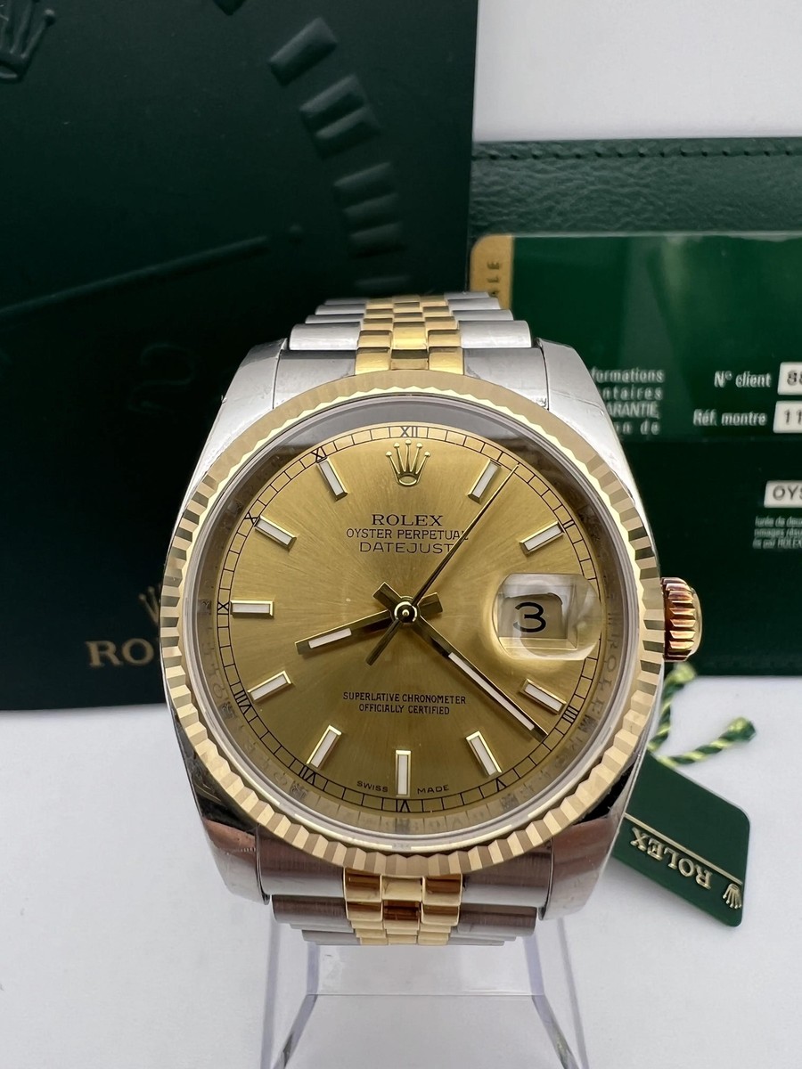 Rolex純正　116233 Rolex Datejust 36mm 116233 Jubilee Steel 18k Yellow Gold Custom