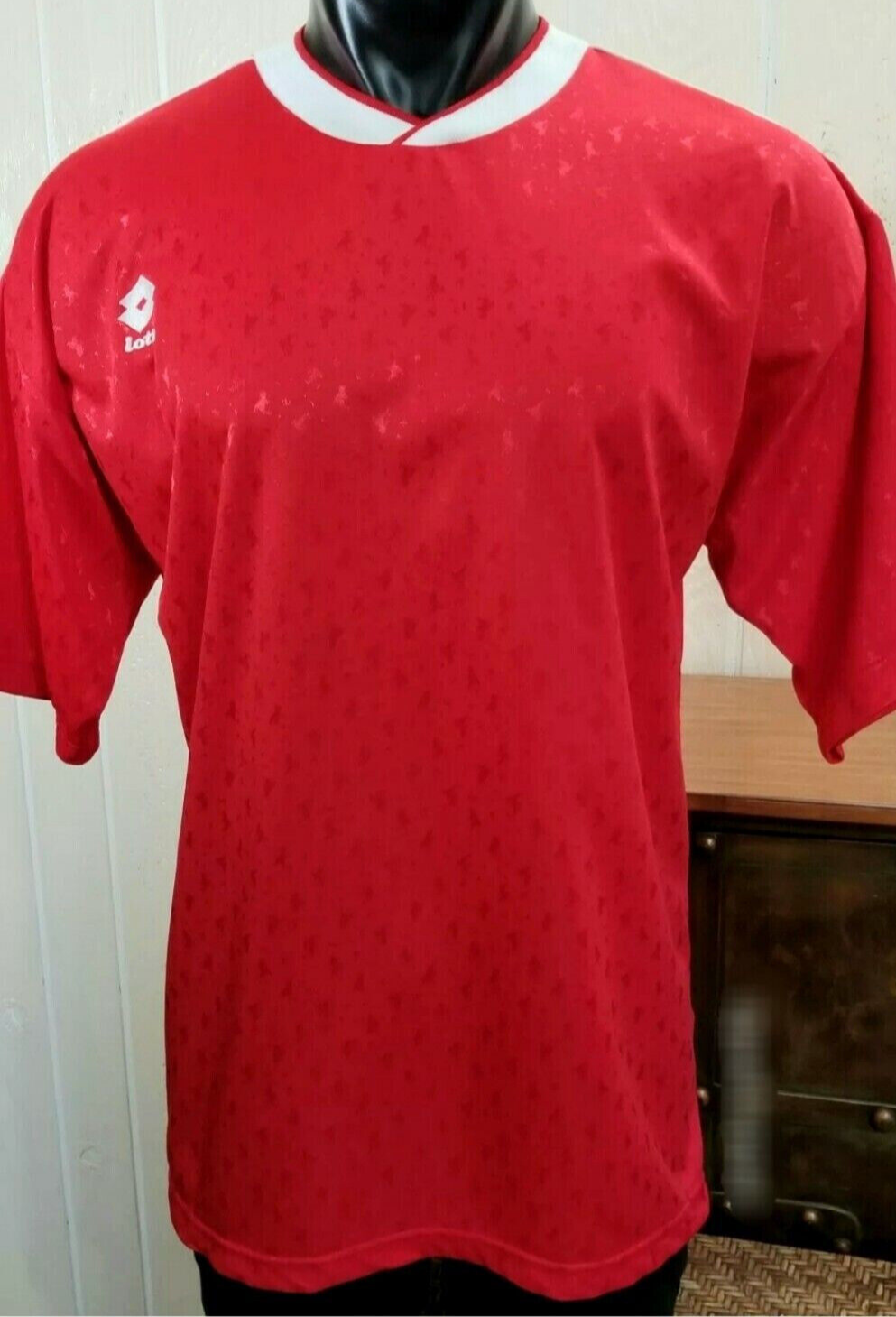 LOTTO Italia Red Soccer Football Performance Wear Adult Shirt Jersey Top Sz XL