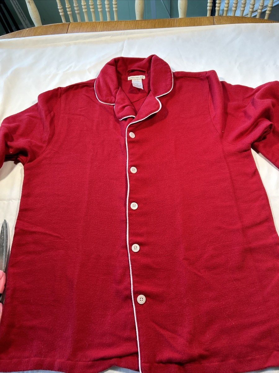 Pottery Barn Women's Christmas Pajamas Size Small Red With White