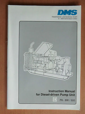 Diesel driven Pump Unit Pumpeneinheit PA-8W/500 Manual Handbuch DMS Schönebeck