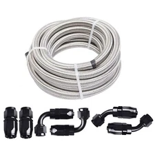 10 feet Nylon Braided Fuel Line -6AN For Oil/Gas/Fuel Hose End Fittings Kit