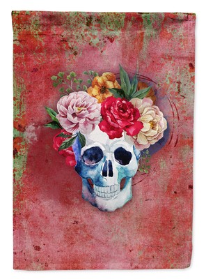 Day of the Dead Red Flowers Skull Cinco de Mayo Garden Flag BB5130GF