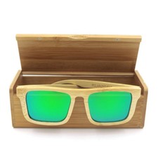 Handmade Blue/Green Bamboo Sunglasses Wooden Glasses Box Unisex Polarized UV400