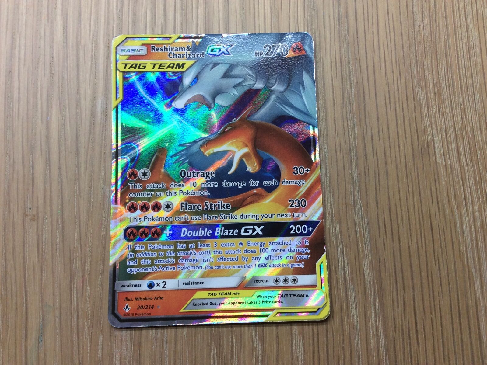 Carta Pokémon Gx Reshiram e Charizard, Brinquedo Pokémon Usado 91333519