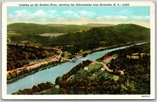 c1946 Hudson River Showing Adirondacks from Riverside New York VTG Postcard 3384