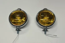 Vintage Fog Lights 5 inches Amber Crest 12 Volt  35 Watts Pair Fits All Classics