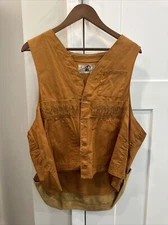 Vintage Black Sheep Brand Hunting Vest Mens Adult XL Brown Canvas 60s 70s