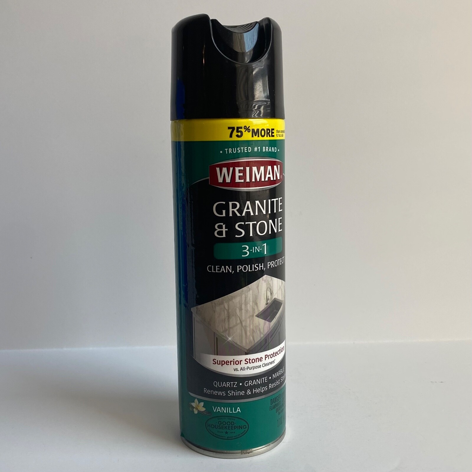Weiman Aerosol Granite Stone Marble 3 in 1 Cleaner Polish Protect