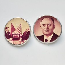 Pin Anstecker. Michail Gorbatschow Reagan Sowjet UdSSR Propaganda + Bonus