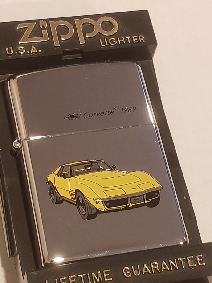 Vintage 1993 Zippo Lighter 1969 GM CHEVY CORVETTE STINGRAY 350