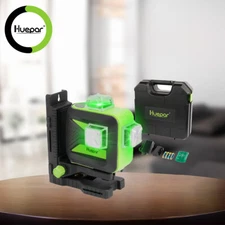Huepar 3DLaser Level Rotary Cross Line Self-Leveling Green Beams With Hard Case