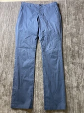 Bluffworks Pants Mens 32x34 Tailored Fit Chino Matte Blue Workwear Tech Golf NYC