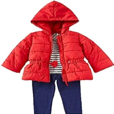 Little Me Kids 3-Piece Jacket Pants Shirt Set ( 4T - Red Multi )