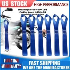 6 Pcs Soft Loop Tie Down Straps Lashing Heavy Duty Motorcycle Handlebar 4500LBS